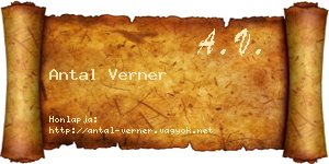 Antal Verner névjegykártya